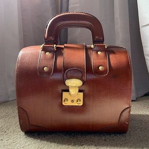 Brown Bucket Hard Leather Bag